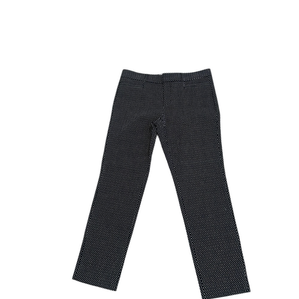 Banana Republic Sloan Black ankle stretch Pants with White Microdot Pattern 8